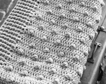 CROCHET PATTERN baby blanket ⨯ popcorn bobble ⨯ afghan throw shawl ⨯ vintage 1960 PDF download by The Vintage Purl