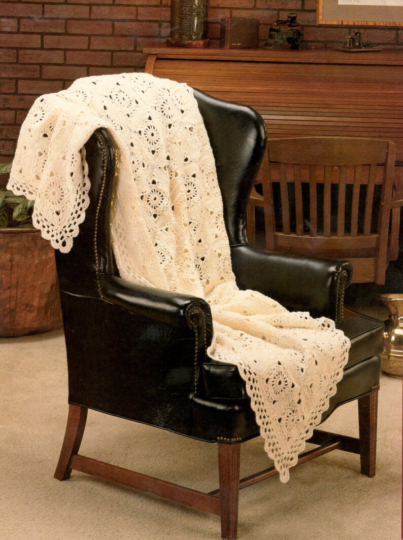 Vintage Crochet Victorian Lace Afghan Blanket Throw Coverlette Etsy
