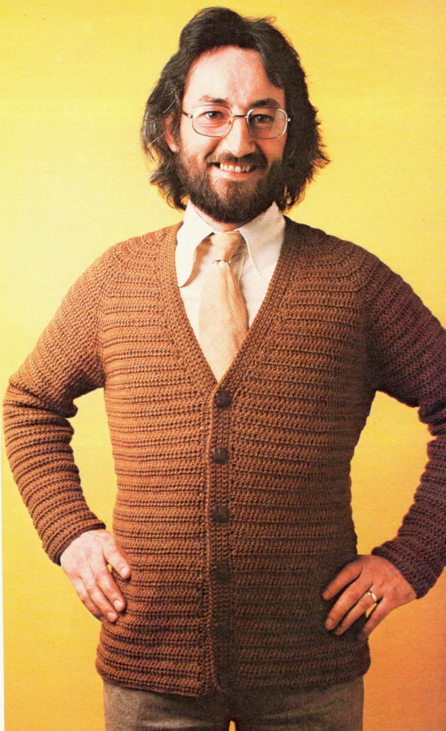 39 Crochet Sweater Patterns for Men You Can Wear Year After Year 38 Vintage Mens Crochet Cardigan Sweater