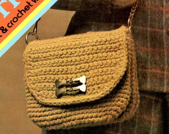 Vintage Crochet Clutch Bag Pattern PDF – Retro Handbag Purse, Boho Handmade Accessory, Easy Instant Download