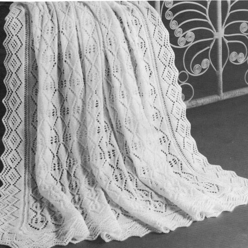 Patons 4219 Vintage Baby Shawl Knitting Pattern UK PDF Etsy
