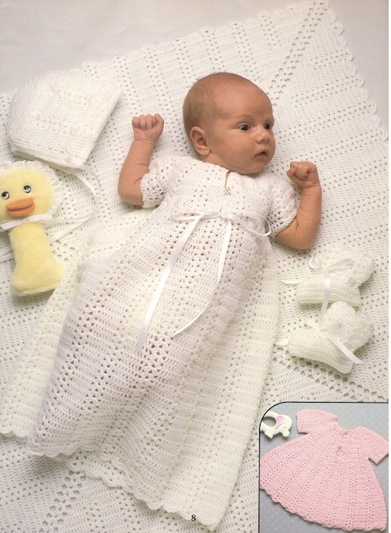 Free crochet patterns for baby christening sets hotsell