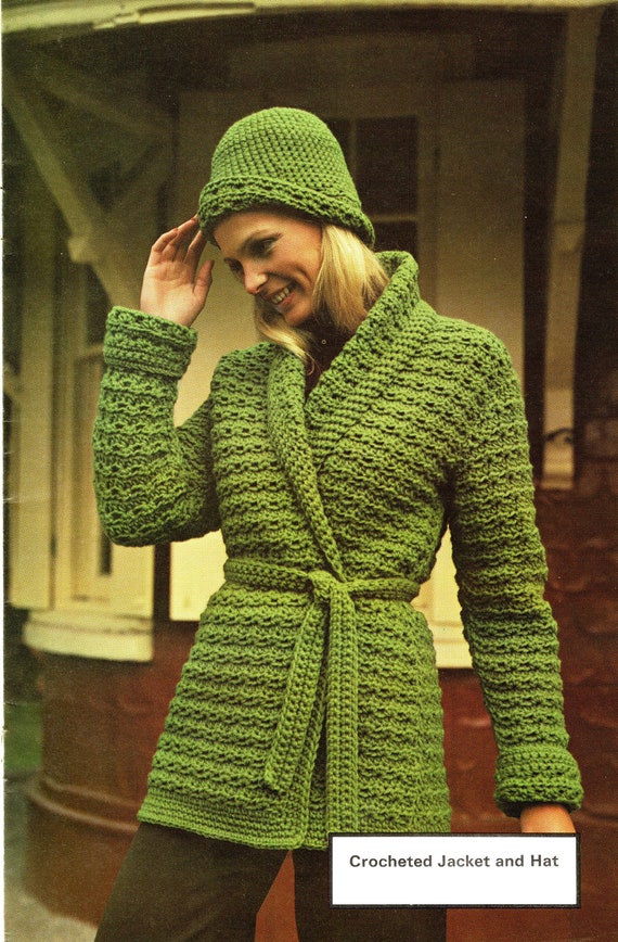 CROCHET PATTERN Sweater Robe Coat Duster Cardigan Long Ladies Women Girls  Vintage 1960 PDF Download by the Vintage Purl 