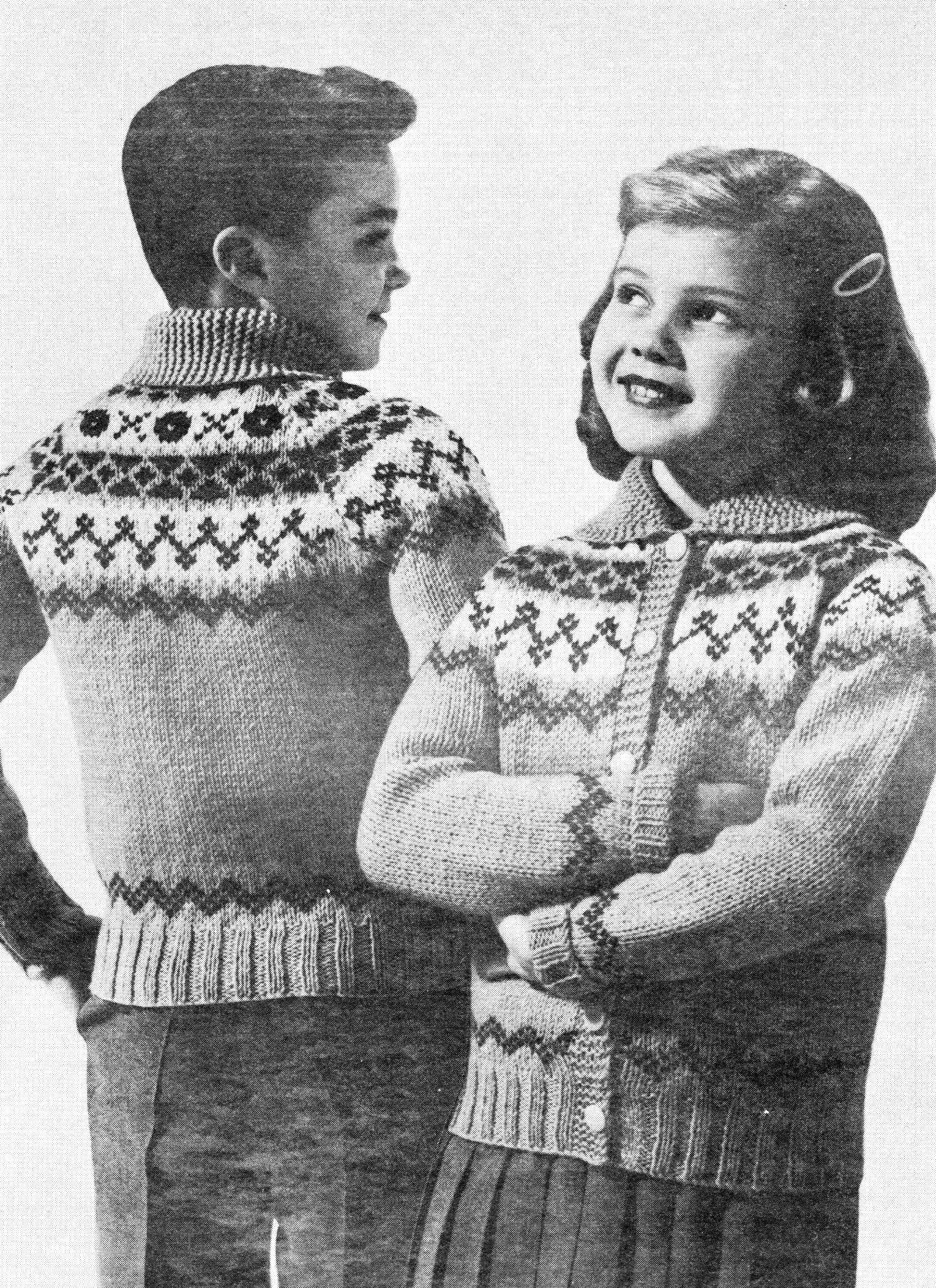 Nordic Childrens Sweater Knitting Pattern Vintage Scandinavian