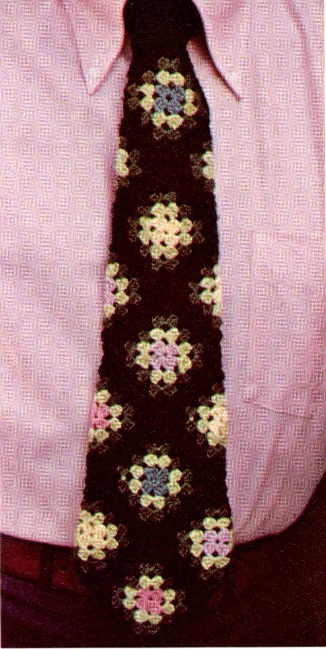 Neck Tie Crochet Pattern Necktie Granny Square Vintage Boho Etsy