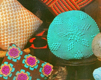 Granny Square Crochet Pillow Pattern PDF, Vintage Boho Cushion Cover Tutorial, Retro Throw Pillow Decor, Instant Download