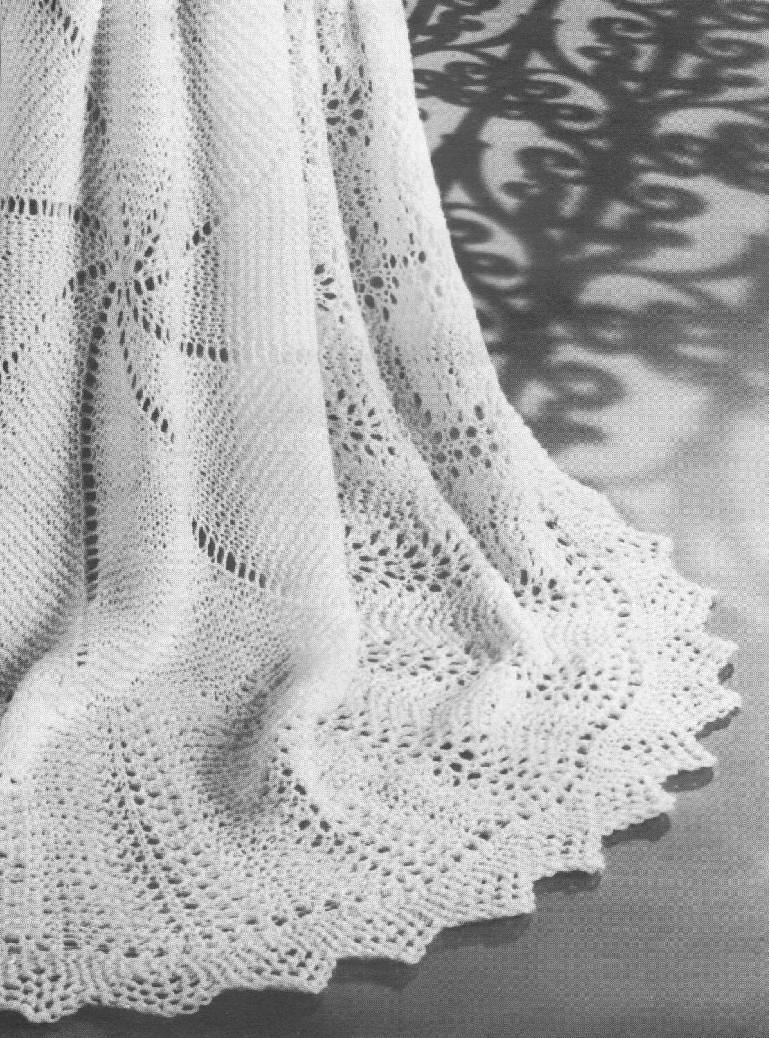 Vintage Knitting Pattern Circular Round Lace Baby Shawl Etsy