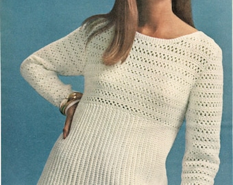 Crochet Pattern Sweater Vintage Pullover PDF Download
