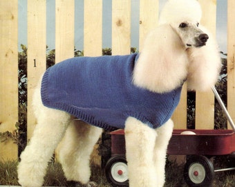 knitting pattern dog sweater puppy easy basic knit coat jacket farisle bone name stripe 12 sizes included 1970 PDF DOWNLOAD the vintage purl