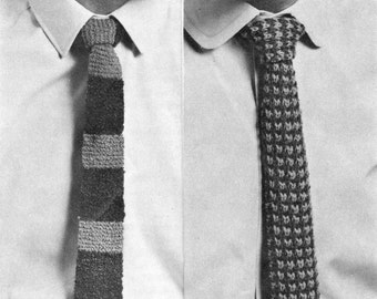 Men’s Knitted Necktie Pattern PDF, Vintage Knit Tie, DIY Classic Necktie, Easy Beginner Knitting Pattern, Instant Download, Handmade Gift
