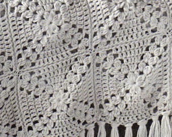 Granny Square Crochet Blanket Pattern PDF, Vintage Afghan Throw Motif, Instant Download