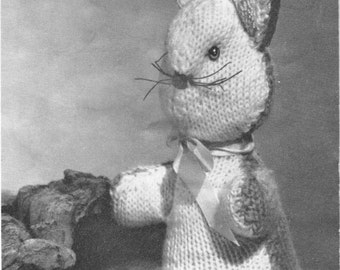 Modèle de tricot vintage pour enfants lapin bébé enfants tricot lièvre Peter imprimable 1940 pdf téléchargement artisanat