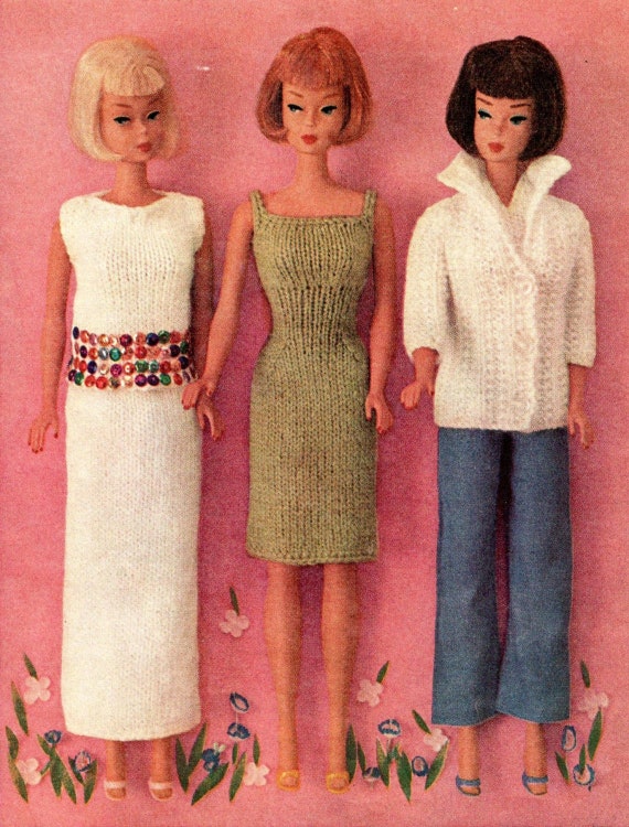 Knitting Pattern Barbie Sweater Dress Cocktail Skirt Halter Top Coat Jacket  Cardigan Blazer Doll Clothes 1960 PDF DOWNLOAD the Vintage Purl 