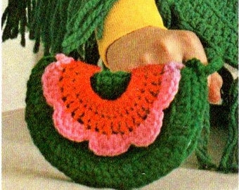 Toddler Child Purse Crochet Pattern, Vintage Handbag PDF, Rainbow Clutch Bag Design, Retro Purse, Instant Download Crochet Instructions