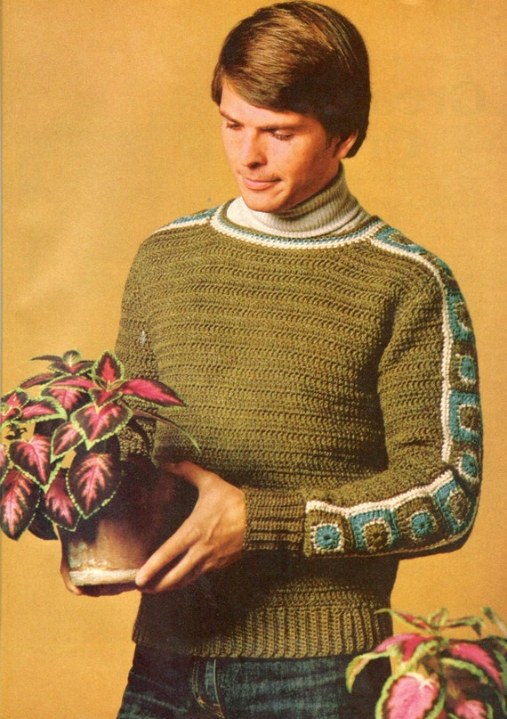 Mens crochet jumper sale