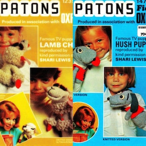 May include: Two vintage knitting pattern books featuring the famous TV puppets Lamb Chop and Hush Puppy. The books are produced in association with Oxford and feature photos of the puppets and their creator Shari Lewis.