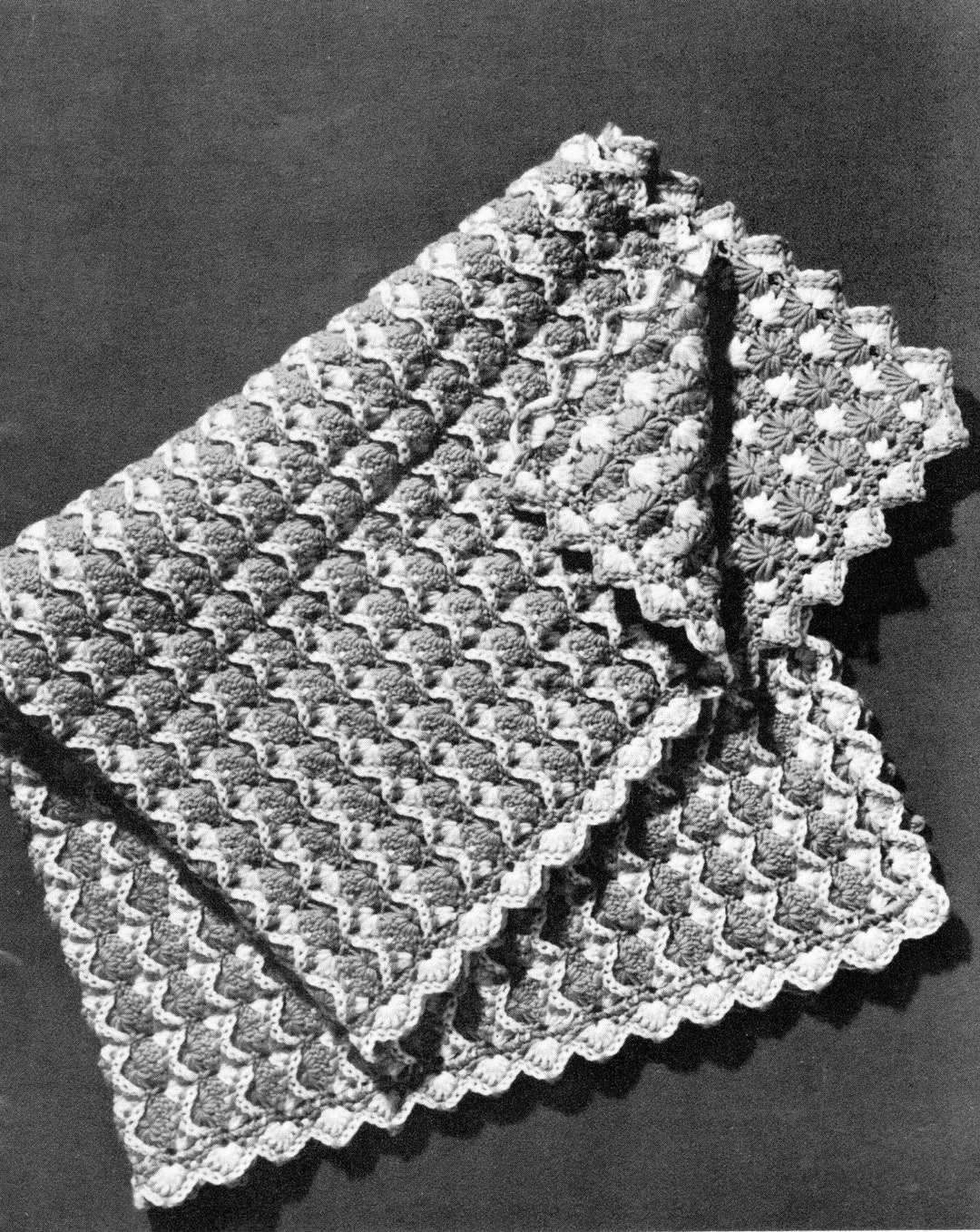 Crochet Pattern Baby Blanket Shell Stitch Fan Stitch Vintage Afghan