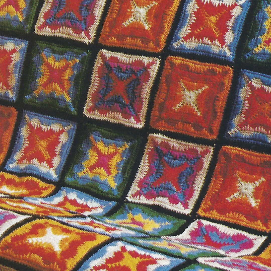 Vintage Granny Square Patchwork Afghan Crochet Pattern PDF Etsy