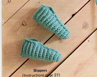 Children’s Crochet Slippers Pattern Vintage Kids PDF Download
