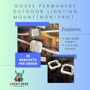 Govee (non-pro) light mount bracket: Heavy duty for Govee permanent outdoor lights- 36 Brackets per 50ft