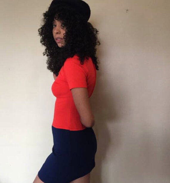 Mod color block vintage mini dress