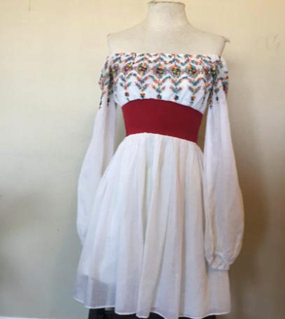 vintage rainbow emboirdered dress