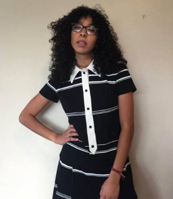 Mod black and white dress