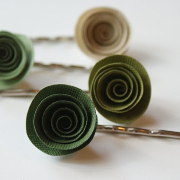 Earthy Girl Greens - Flower Bobby Pins Set of 4