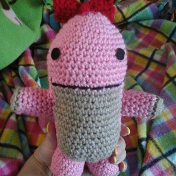 Finished product Pink Quaggan plush GW2 inspired