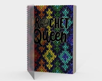 Crochet queen notebook rainbow