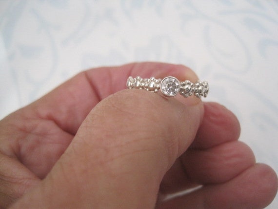 Diamond Thumb Ring Silver Thumb Ring Size 8.5 Thumb Ring Thumb