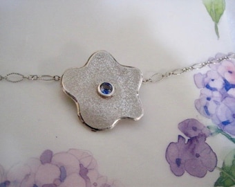 Tanzanite pendant, tanzanite necklace, tanzanite and silver pendant, artisan tanzanite pendant, tanzanite jewelry, silver pendant