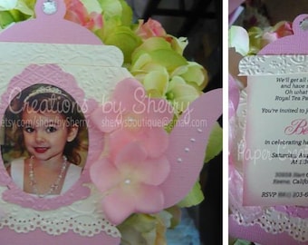 For Golden29: Boutique Custom Princess Tea Party Invites (20), Banner and Thank you cards