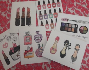 Mary Kay / Makeup Artist / Beauty Influencer / Glam Stationery Set of 5 cards w/matching envelopes