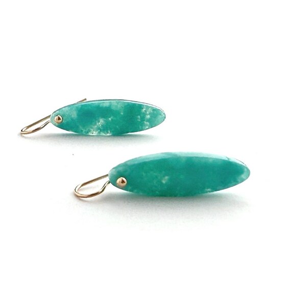 “Grayson" Gem Silica Earrings in Solid 14k Yellow Gold