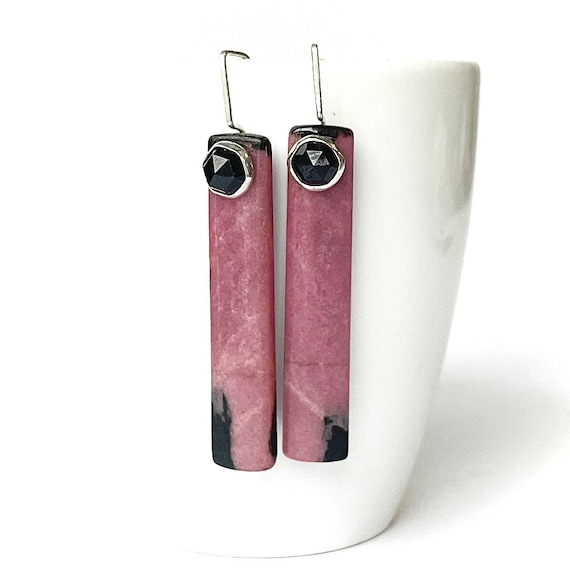 "Nona" Rhodonite & Spinel Earrings