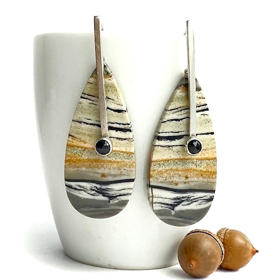 “Tavia”  Jasper & Onyx Earrings