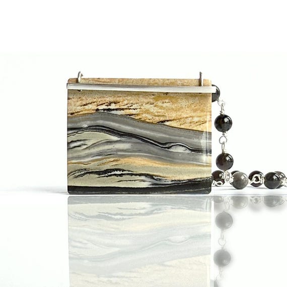“Tavia” Jasper & Obsidian Necklace