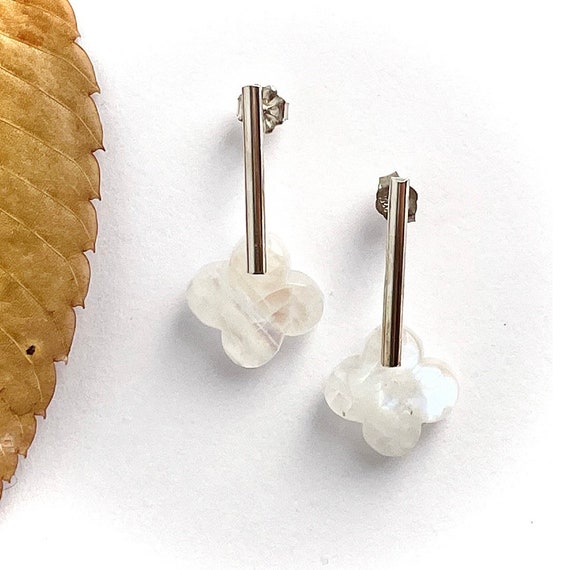 "Alaia" Moonstone Post Earrings