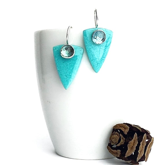 "Solace" Blue Opal & Blue Topaz Earrings