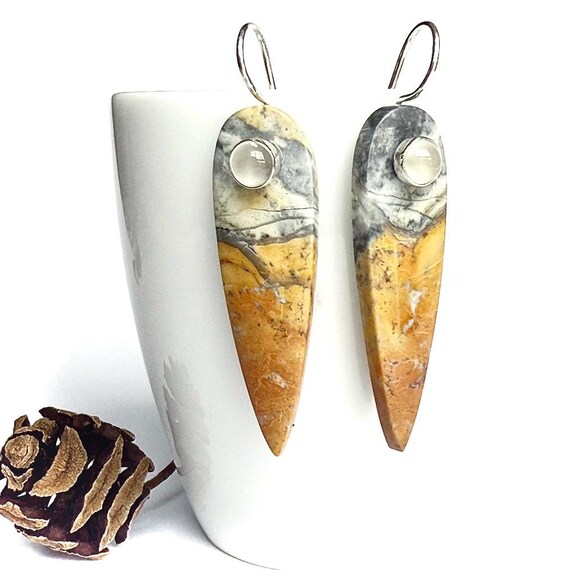 "Tana" Maligano Jasper & Moonstone Earrings