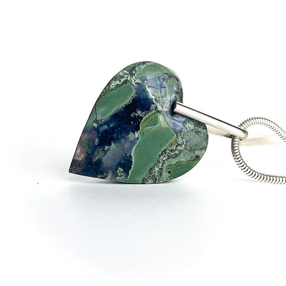 "Mona" Moss Agate Pendant Necklace