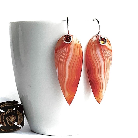 “Oya" Agate & Carnelian Earrings
