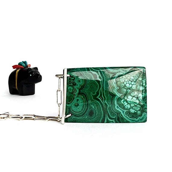 "Kayla" Malachite Pendant Necklace