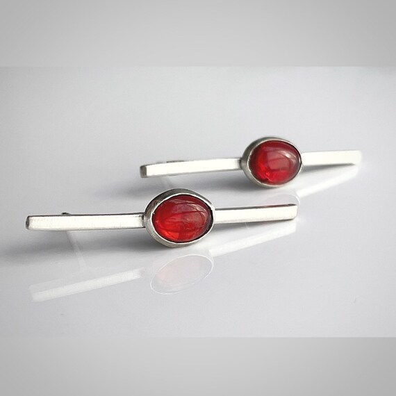 "Lyrica" Garnet Stud Earrings