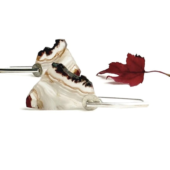 "Mischa" Sliced Agate Earrings