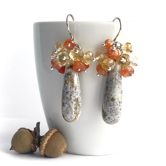 "Yvaine" Citrine, Carnelian & Jasper Earrings