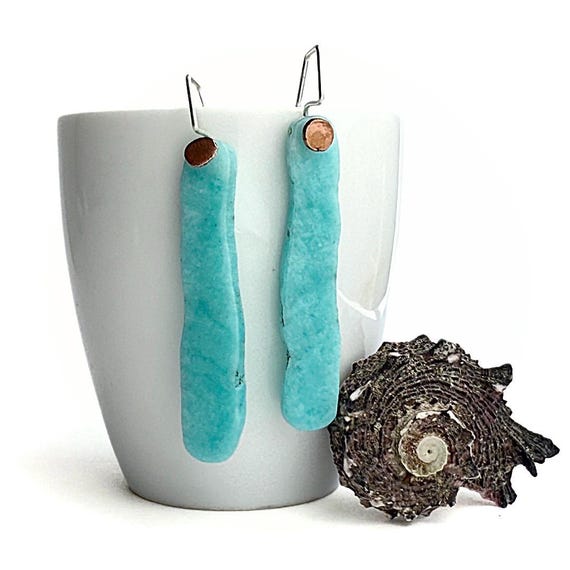 "Kaiah" Mixed Metal Amazonite Earrings