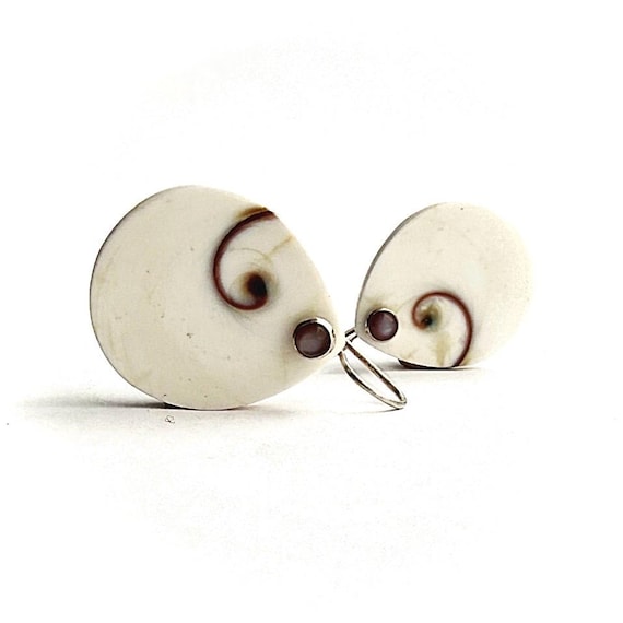 "Calypso" Shiva Shell & Moonstone Teardrop Earrings