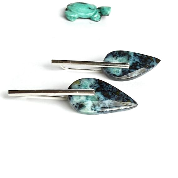 "Sula" Opalized Petrified Wood Earrings